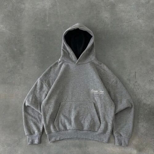 Poleron Canguro Boxy Fit “Coram Deo” Gris